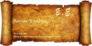 Berde Etelka névjegykártya